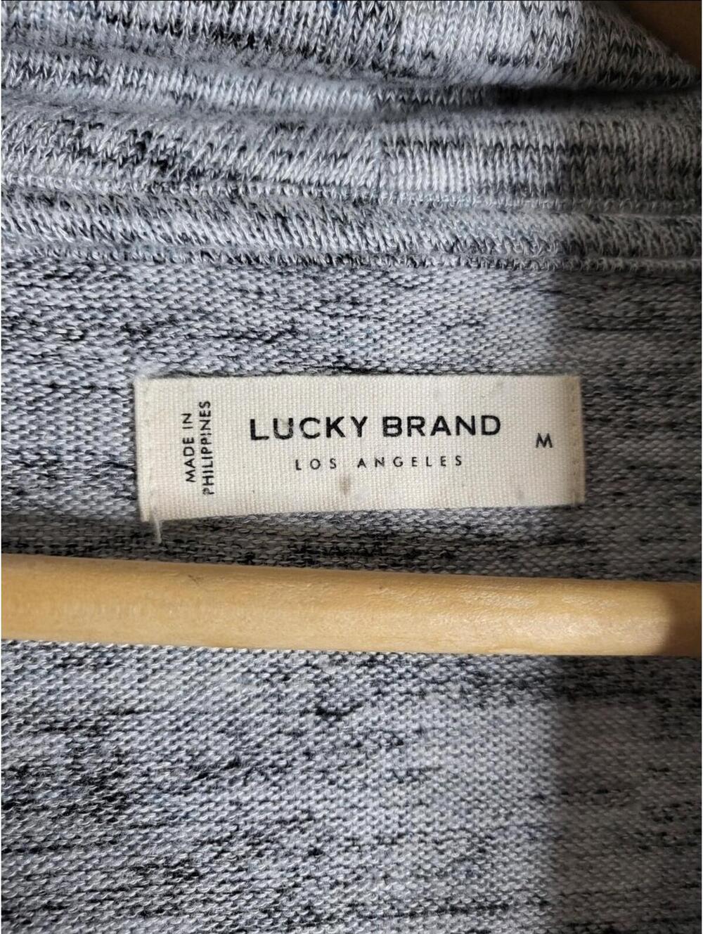 Lucky Brand Heather Gray Cowl Neck Sweatshirt Hoodie Activewear Yoga Size M